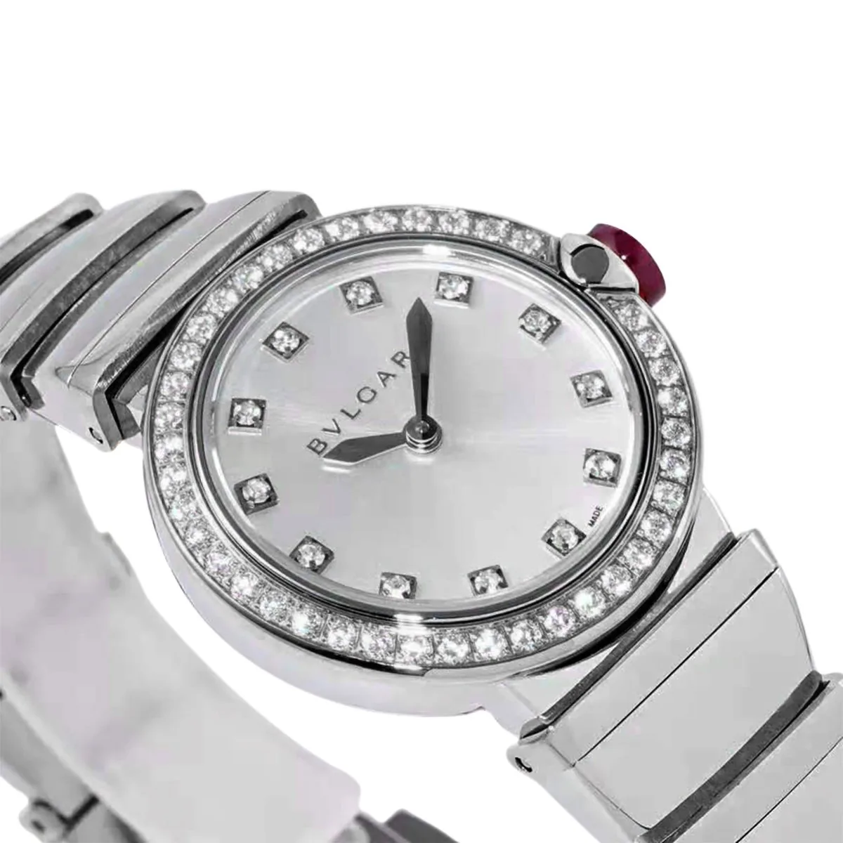 Lvcea silbernes Zifferblatt in Stahl mit Diamantlünette – Bild 2