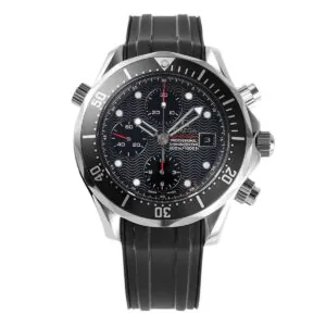 Seamaster Diver 300m Chronograph schwarzes Zifferblatt am Kautschukarmband