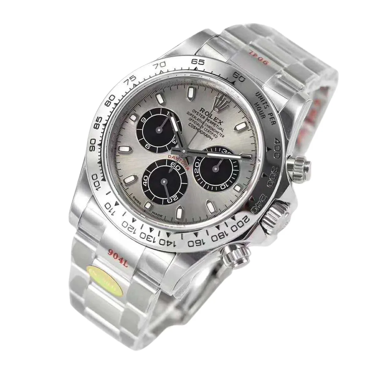 Daytona 116509 stahlfarben-schwarzes Zifferblatt in Weißgold – Bild 2