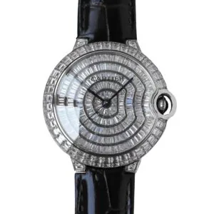 Ballon Bleu de Cartier 42mm diamantbesetztes Zifferblatt in Stahl