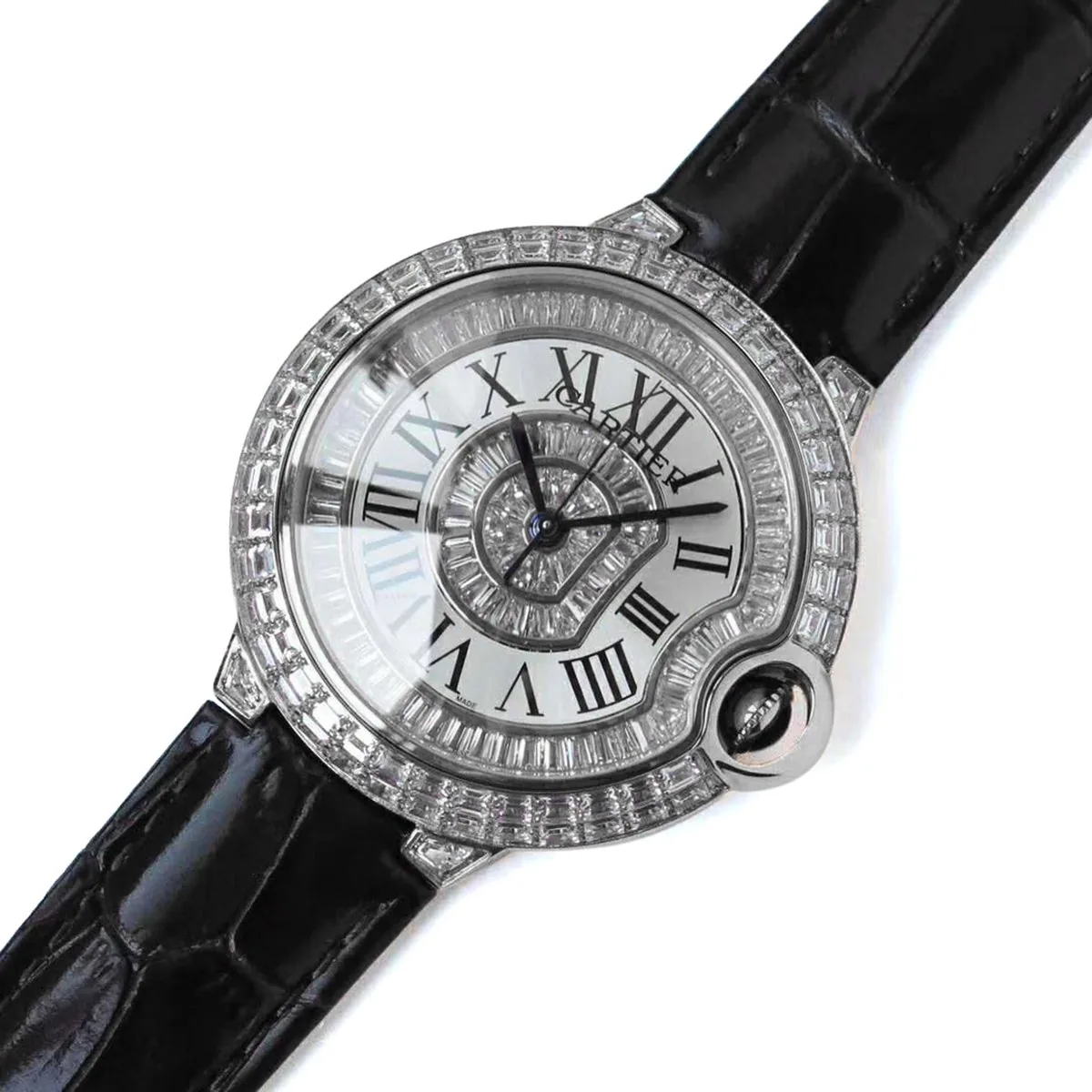 Ballon Bleu de Cartier 42mm quadrante bianco con diamanti in oro rosa - immagine 2