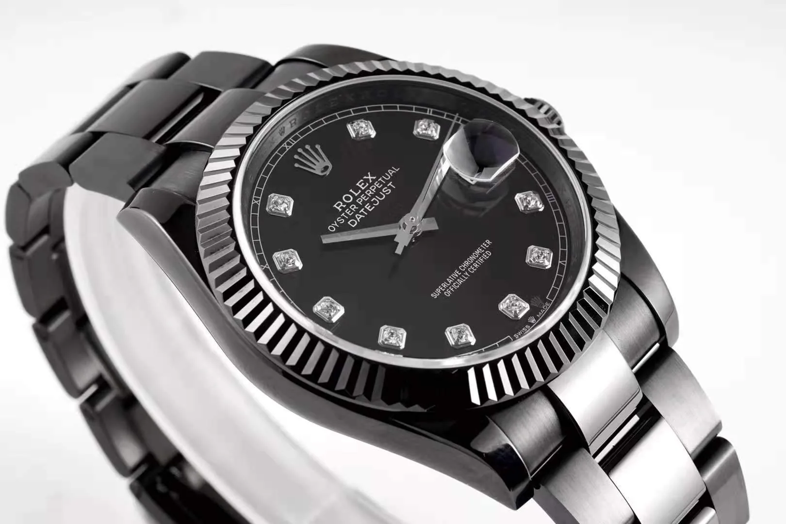 Datejust 41 cadran noir index diamants en PVD noir – Image 5