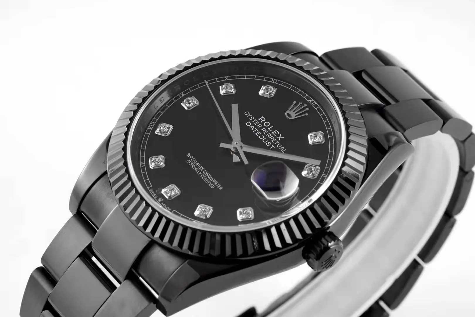 Datejust 41 cadran noir index diamants en PVD noir – Image 4