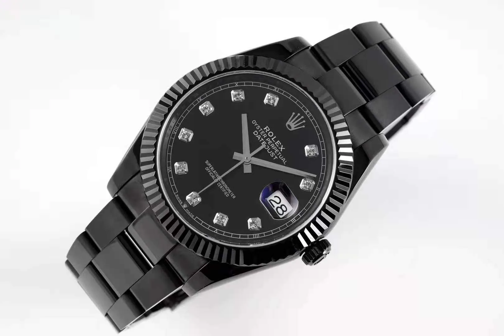 Datejust 41 cadran noir index diamants en PVD noir – Image 2