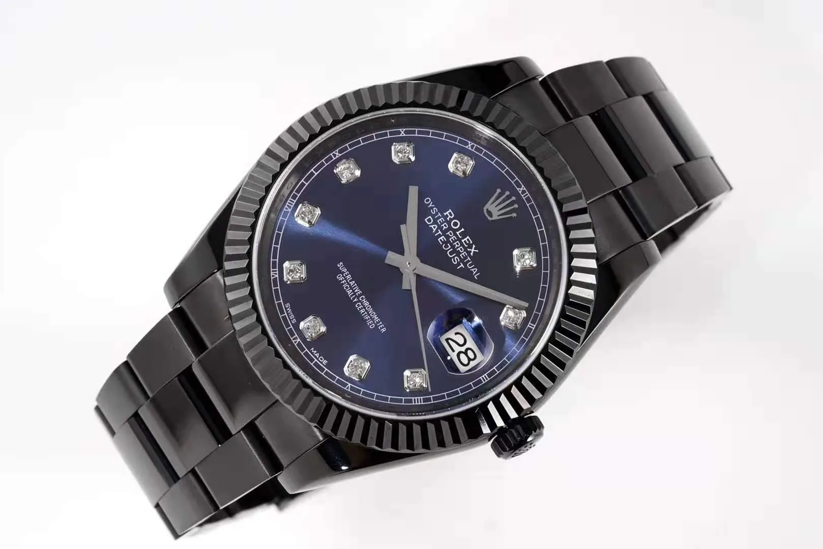 Datejust 41 cadran bleu index diamants en PVD noir – Image 2
