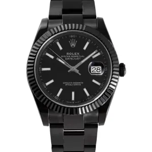 Datejust 41 Black Dial with Stick Markers in PVD Black
