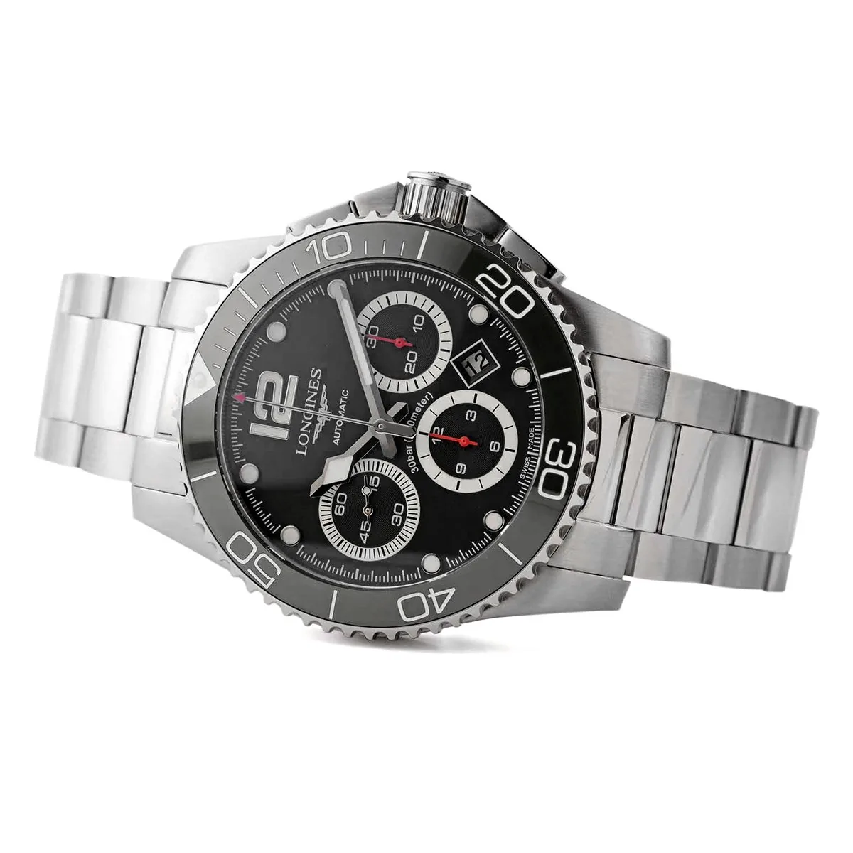 Hydroconquest cadran noir sur bracelet – Image 5