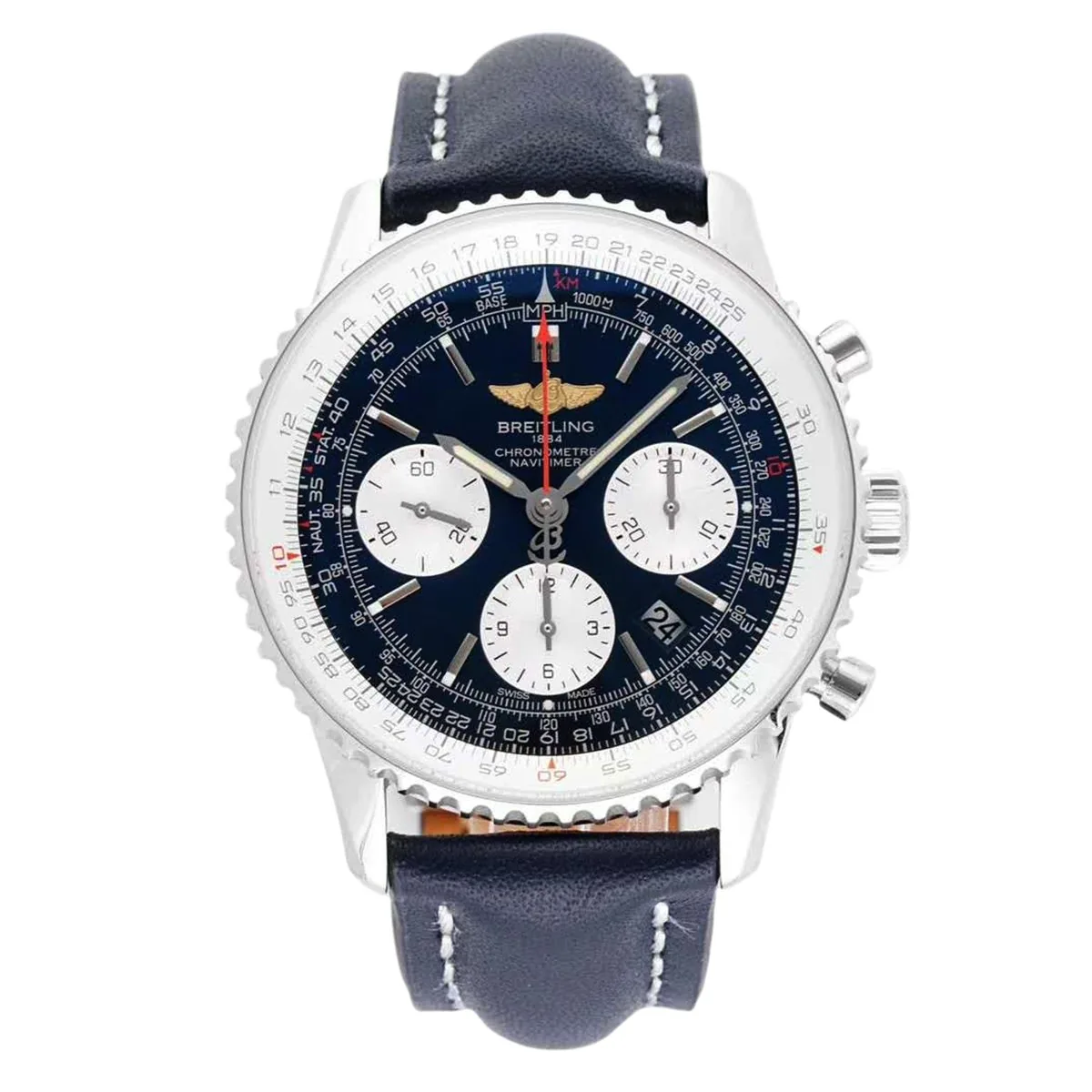 Navitimer 01 Chronograph cadran bleu en acier