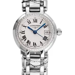 Primaluna White Dial with Roman Markers and Diamond Bezel