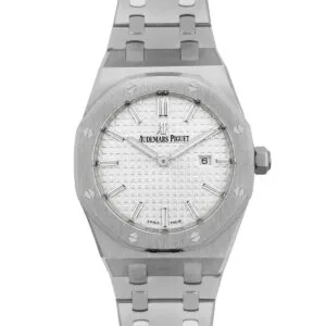 Lady Royal Oak 67650 esfera blanca en acero