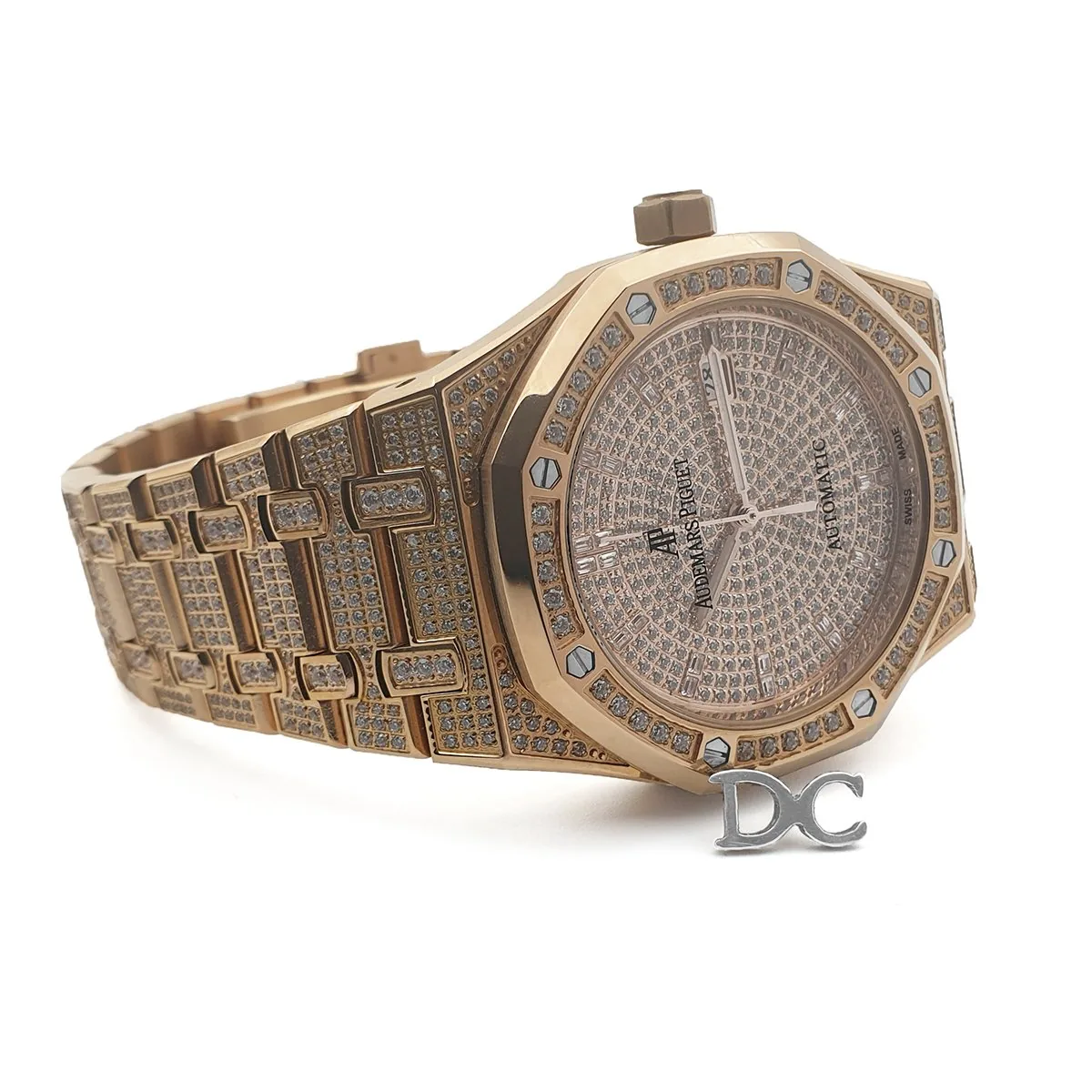Royal Oak 41mm 15402OR komplett mit Diamanten besetzt in Rotgold am Armband – Bild 2