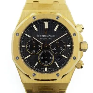 Royal Oak chronographe automatique cadran blanc en or jaune