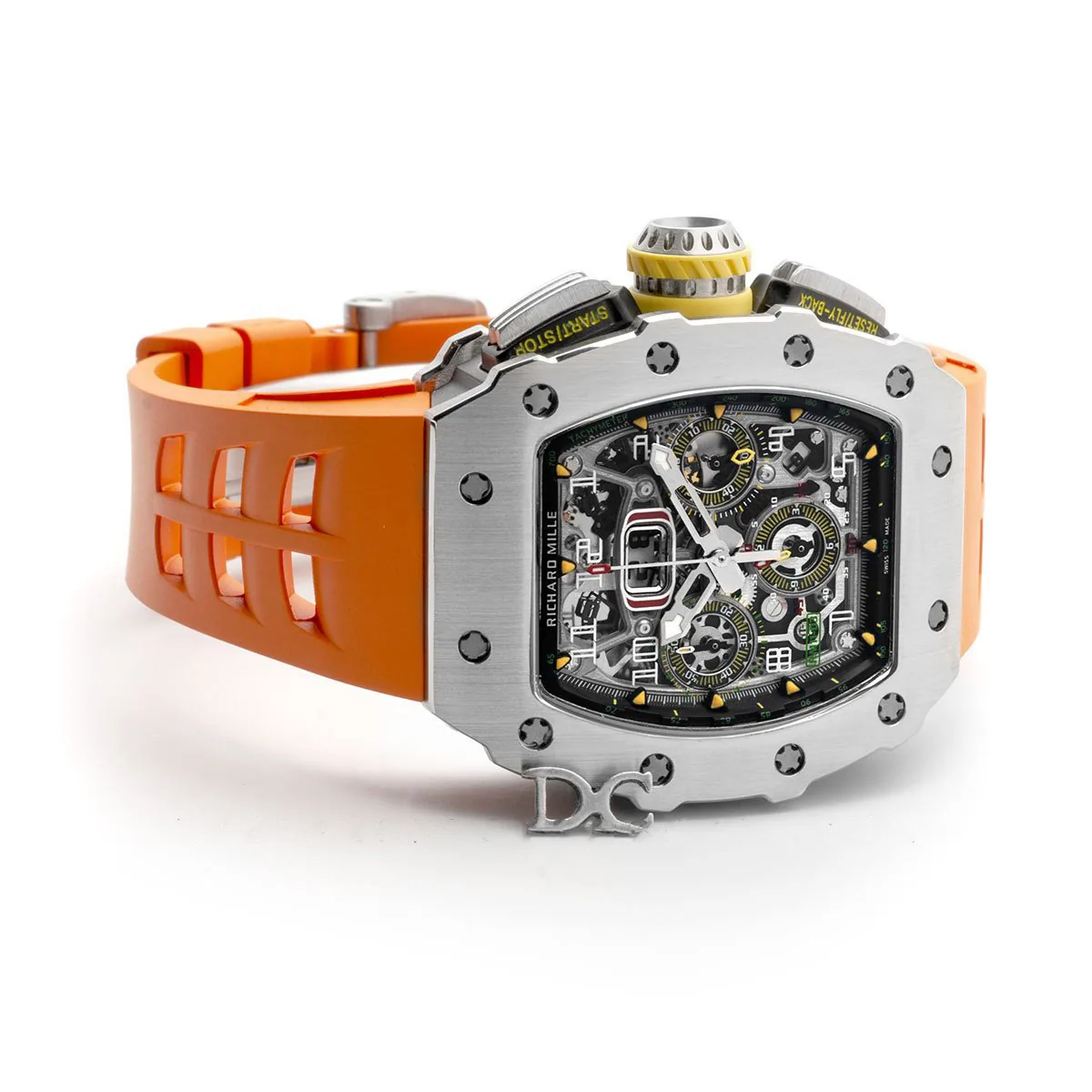 RM 011-03 Automatik Flyback-Chronograph in Titan am orangefarbenen Kautschukarmband – Bild 3