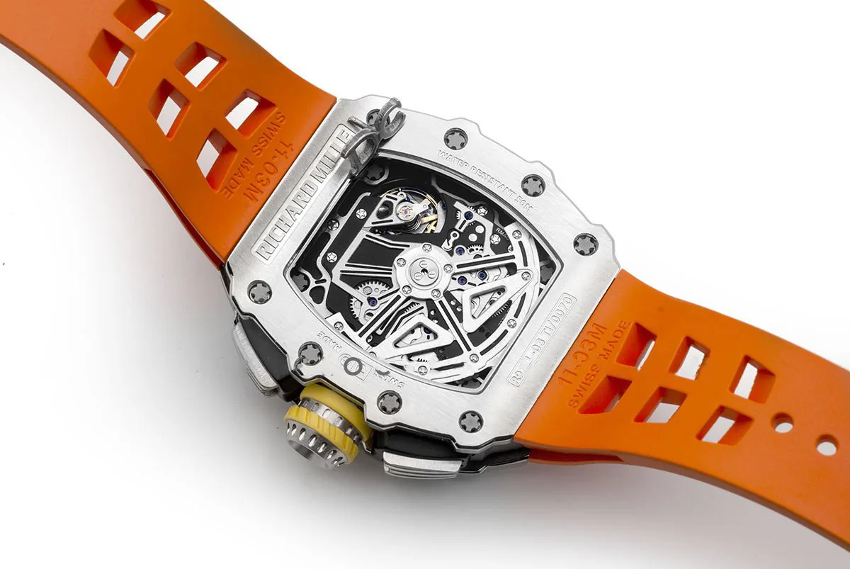 RM 011-03 Automatik Flyback-Chronograph in Titan am orangefarbenen Kautschukarmband – Bild 4
