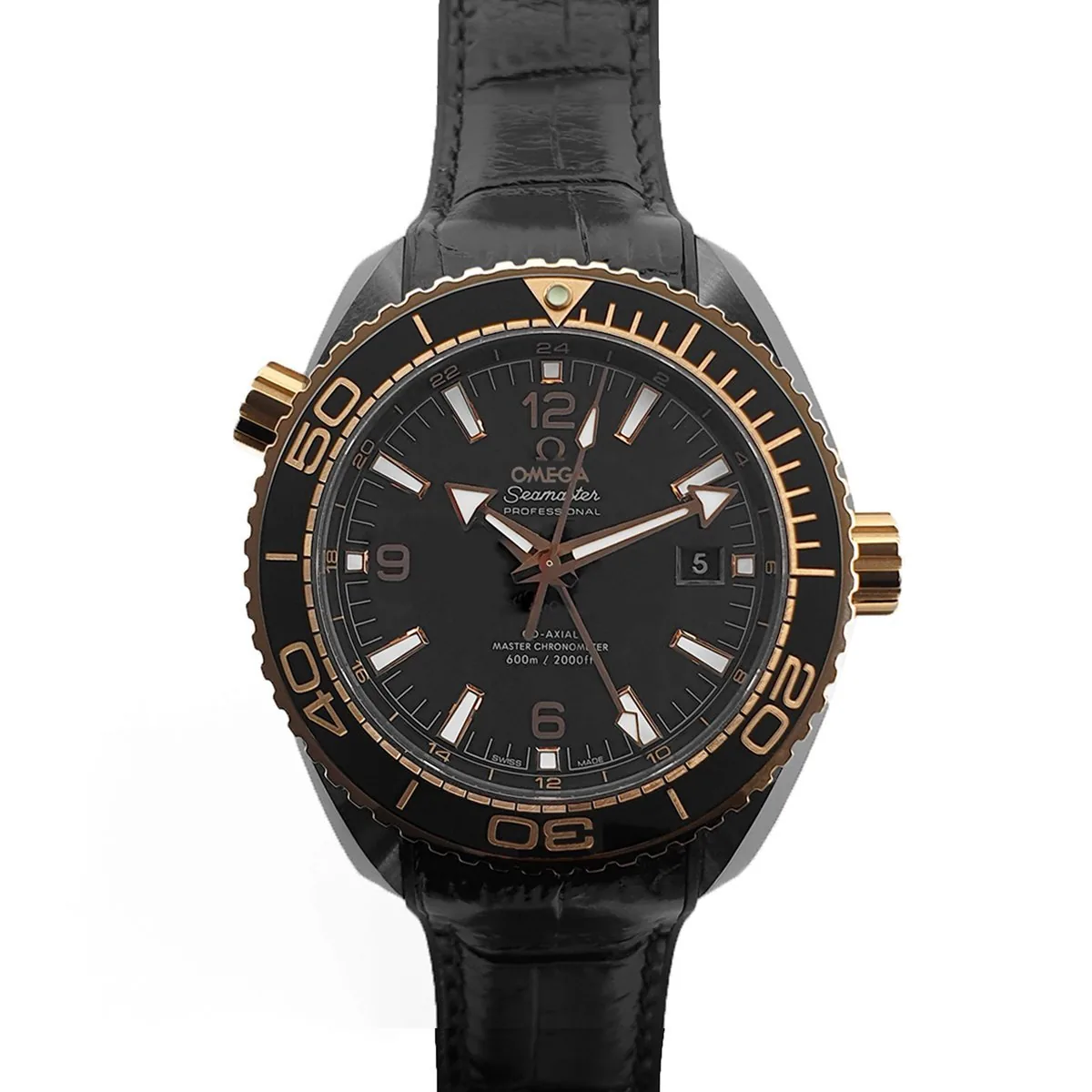 Seamaster Planet Ocean GMT “Deep Black” cerámica y oro