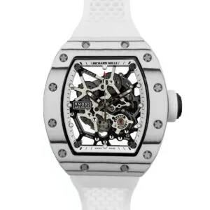 RM 035-02 Black Toro Americas in NTPT-Carbon am weißen Kautschukarmband