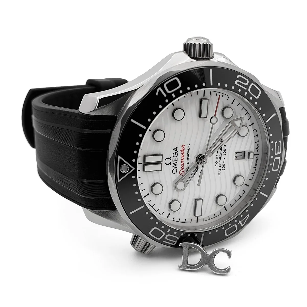 Seamaster Diver 300M Co-Axial Master Chronometer esfera blanca con correa de caucho negra - Imagen 2