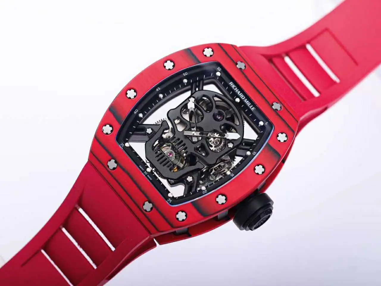RM 052-01 Tourbillon Black Skull in carbonio NTPT rosso - immagine 3