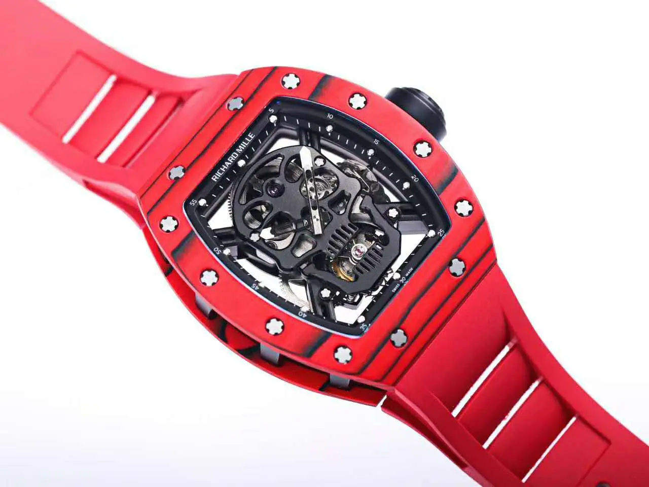 RM 052-01 Tourbillon Black Skull in carbonio NTPT rosso - immagine 4