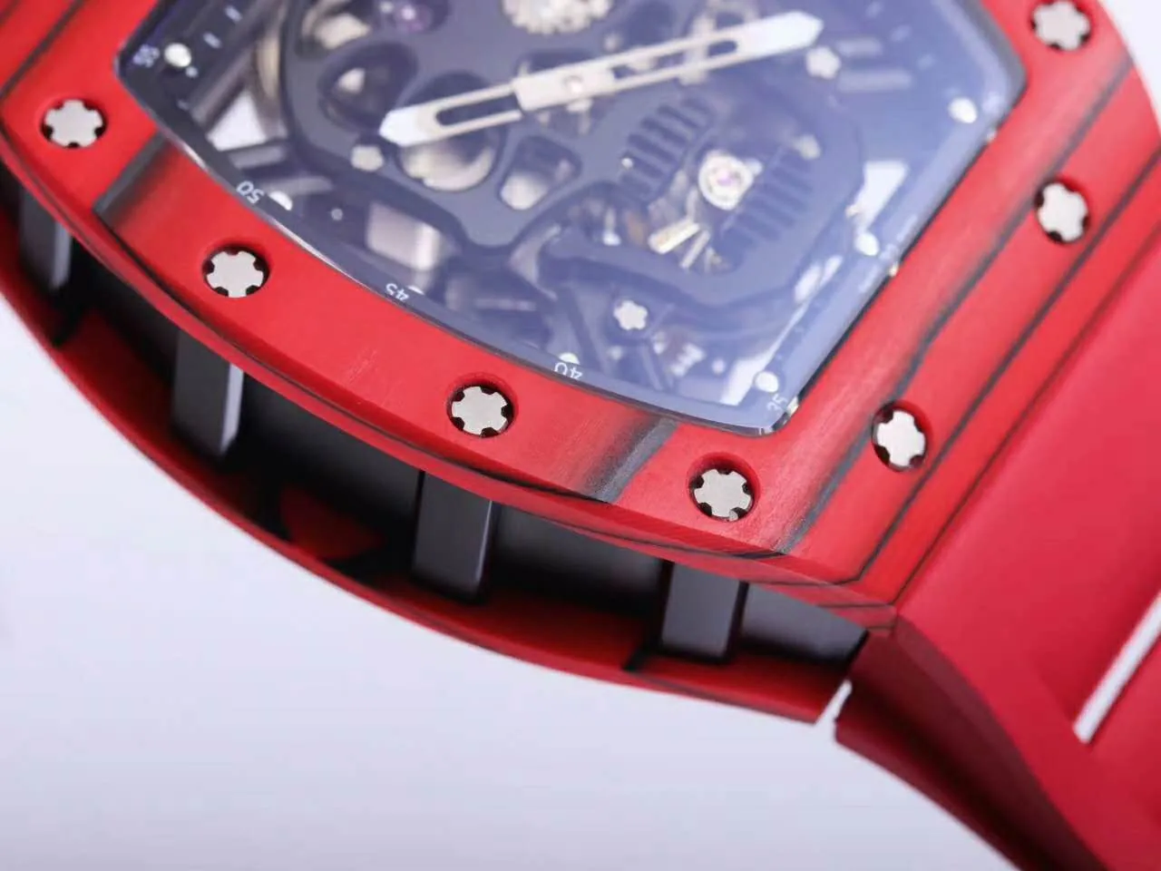 RM 052-01 Tourbillon Black Skull in carbonio NTPT rosso - immagine 7