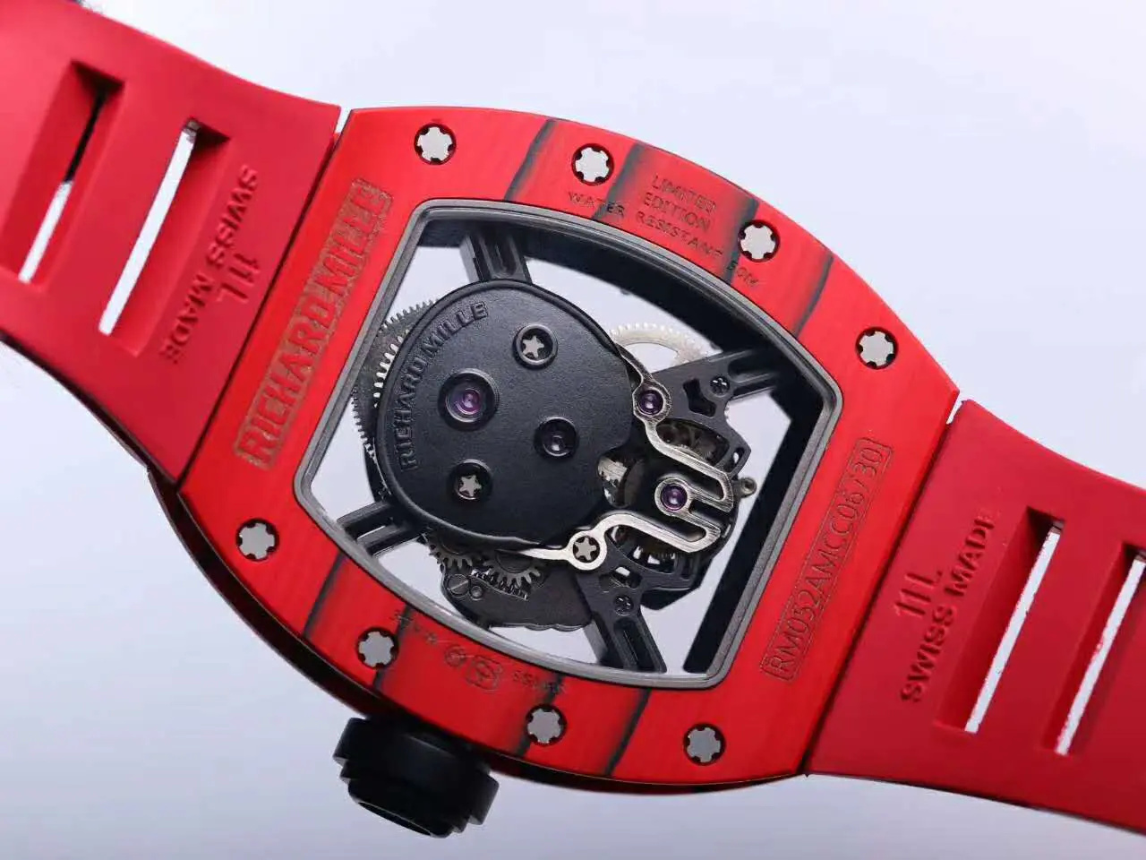 RM 052-01 Tourbillon Black Skull in carbonio NTPT rosso - immagine 6