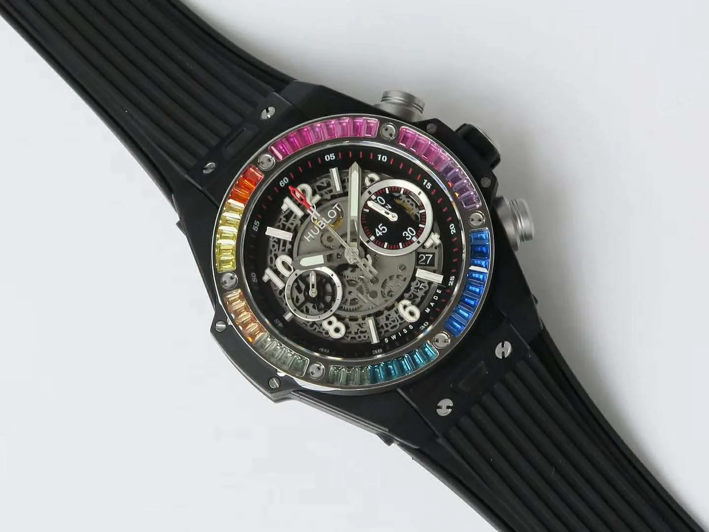 Big Bang Unico Black Magic avec diamants arc-en-ciel – Image 4