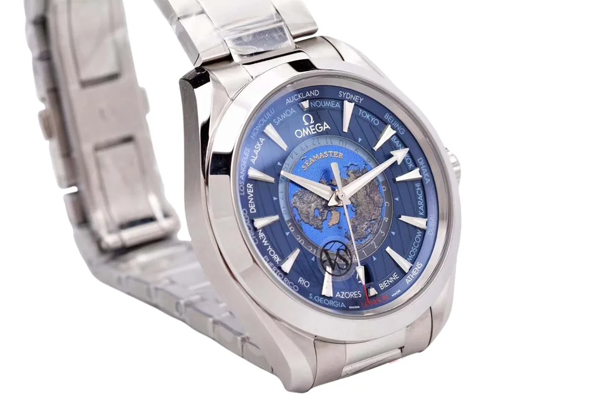 Seamaster Aqua Terra Worldtimer Master Chronometer blaues Zifferblatt am Armband – Bild 6
