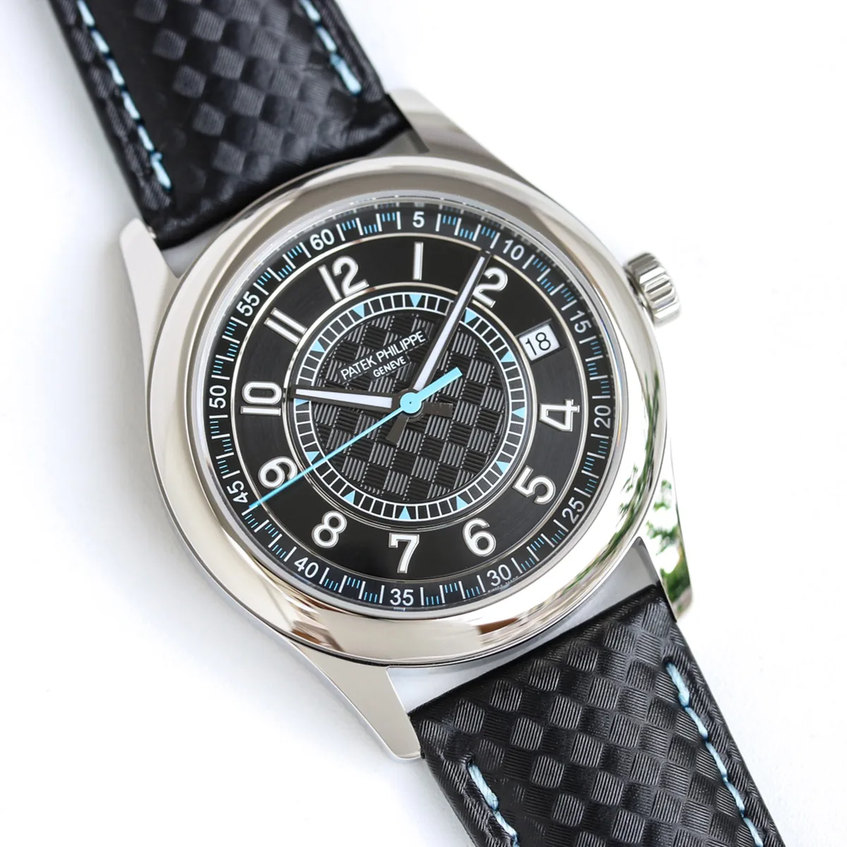 Calatrava 6007G-001 esfera negra y azul cielo en oro blanco - Imagen 2