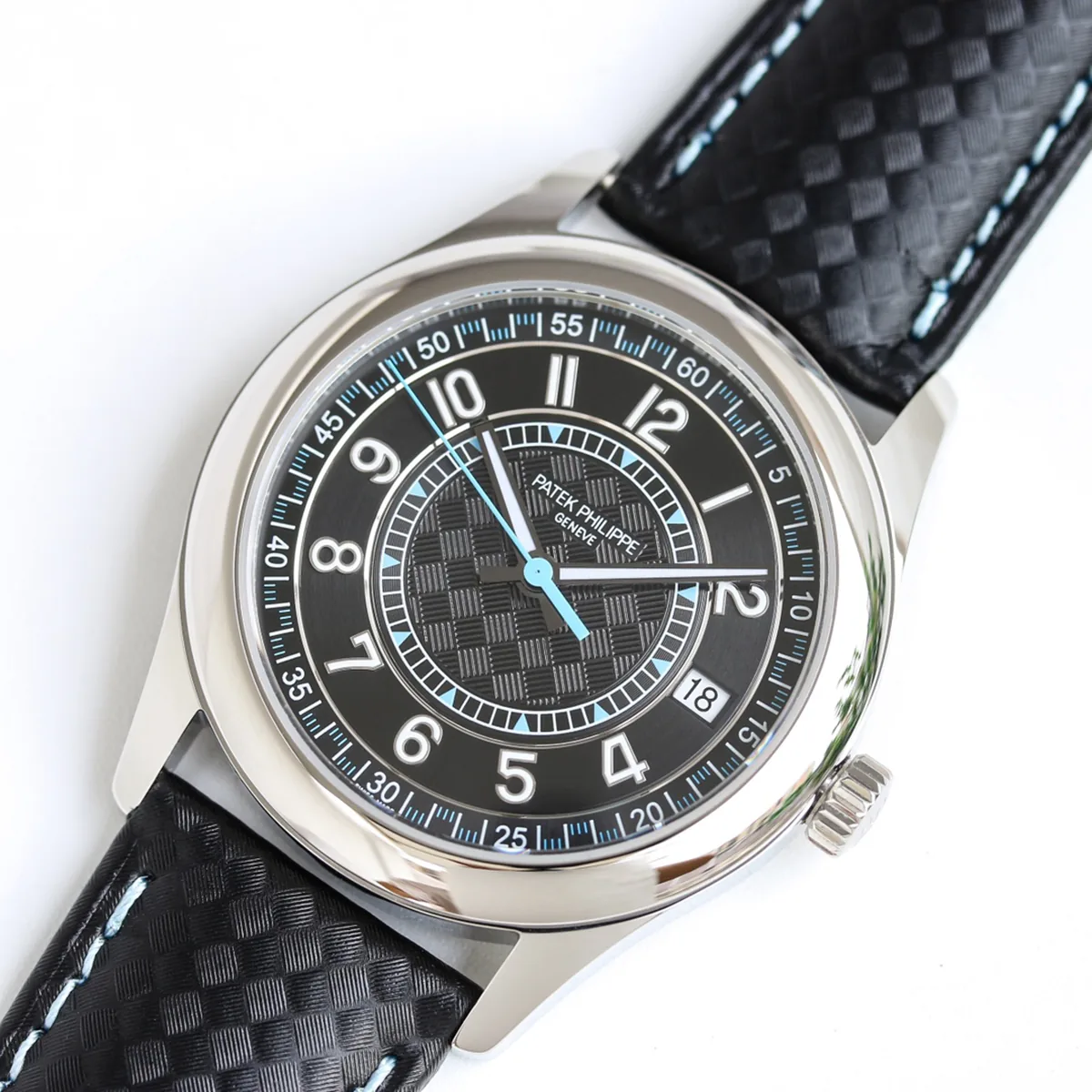 Calatrava 6007G-001 esfera negra y azul cielo en oro blanco - Imagen 3