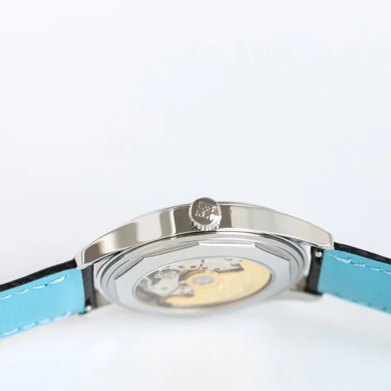 Calatrava 6007G-001 esfera negra y azul cielo en oro blanco - Imagen 5