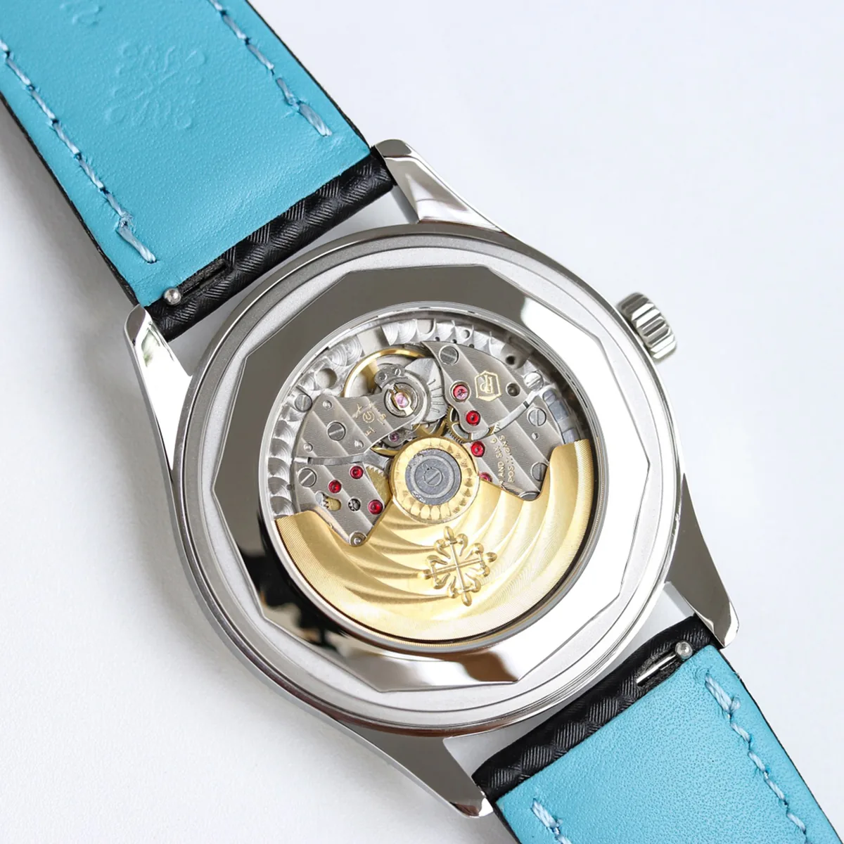 Calatrava 6007G-001 esfera negra y azul cielo en oro blanco - Imagen 8