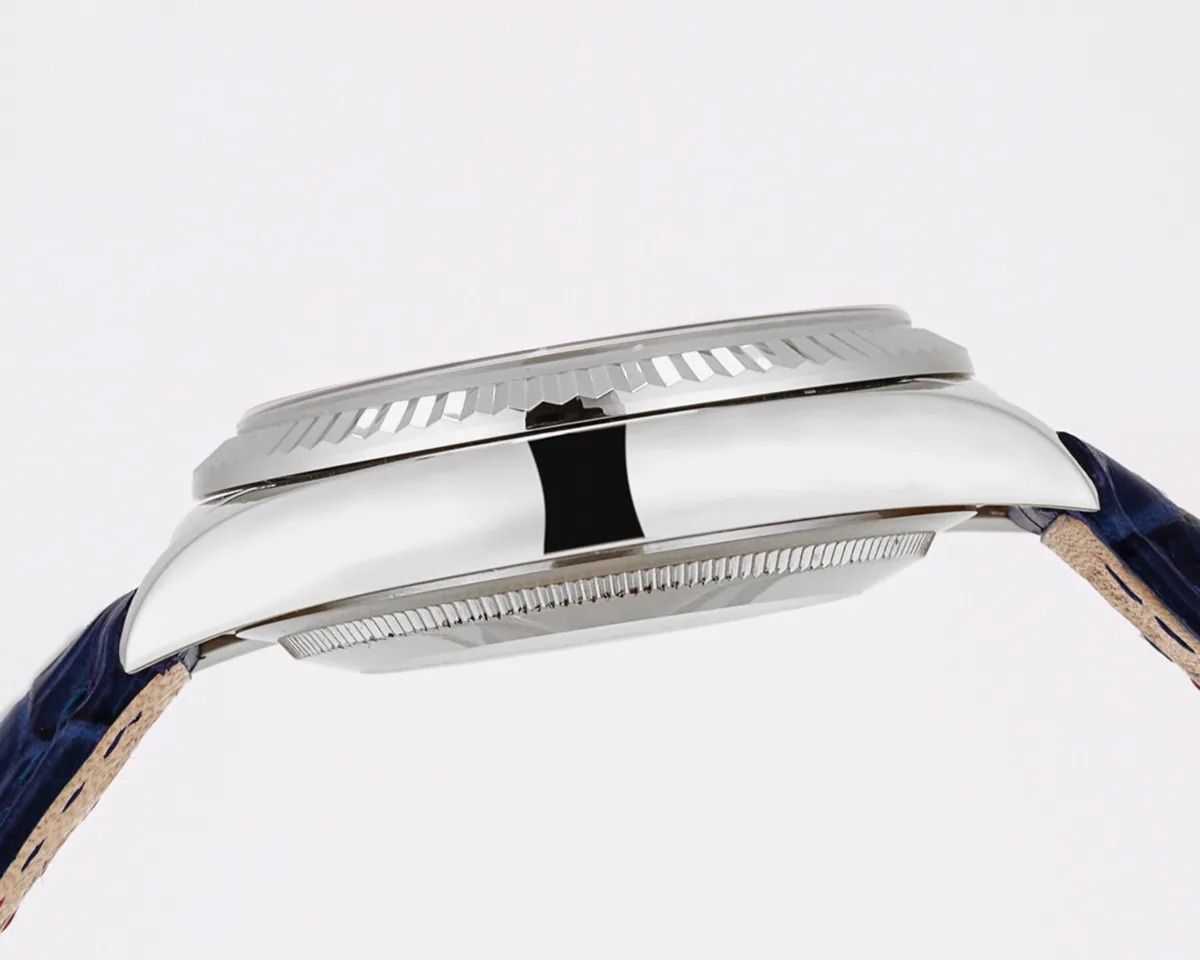 Day-Date 40 blaues Zifferblatt in Weißgold am Lederarmband – Bild 7