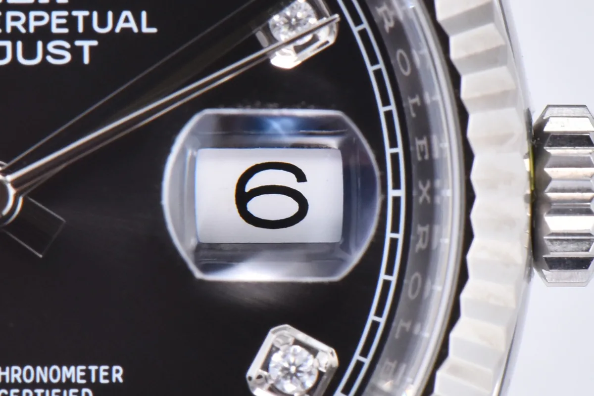 Datejust 36 126234 glänzend schwarzes Zifferblatt mit Diamantindizes in Stahl am Jubilé-Armband – Bild 4