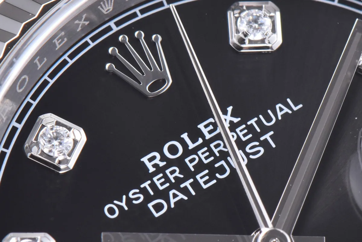 Datejust 36 126234 glänzend schwarzes Zifferblatt mit Diamantindizes in Stahl am Jubilé-Armband – Bild 3