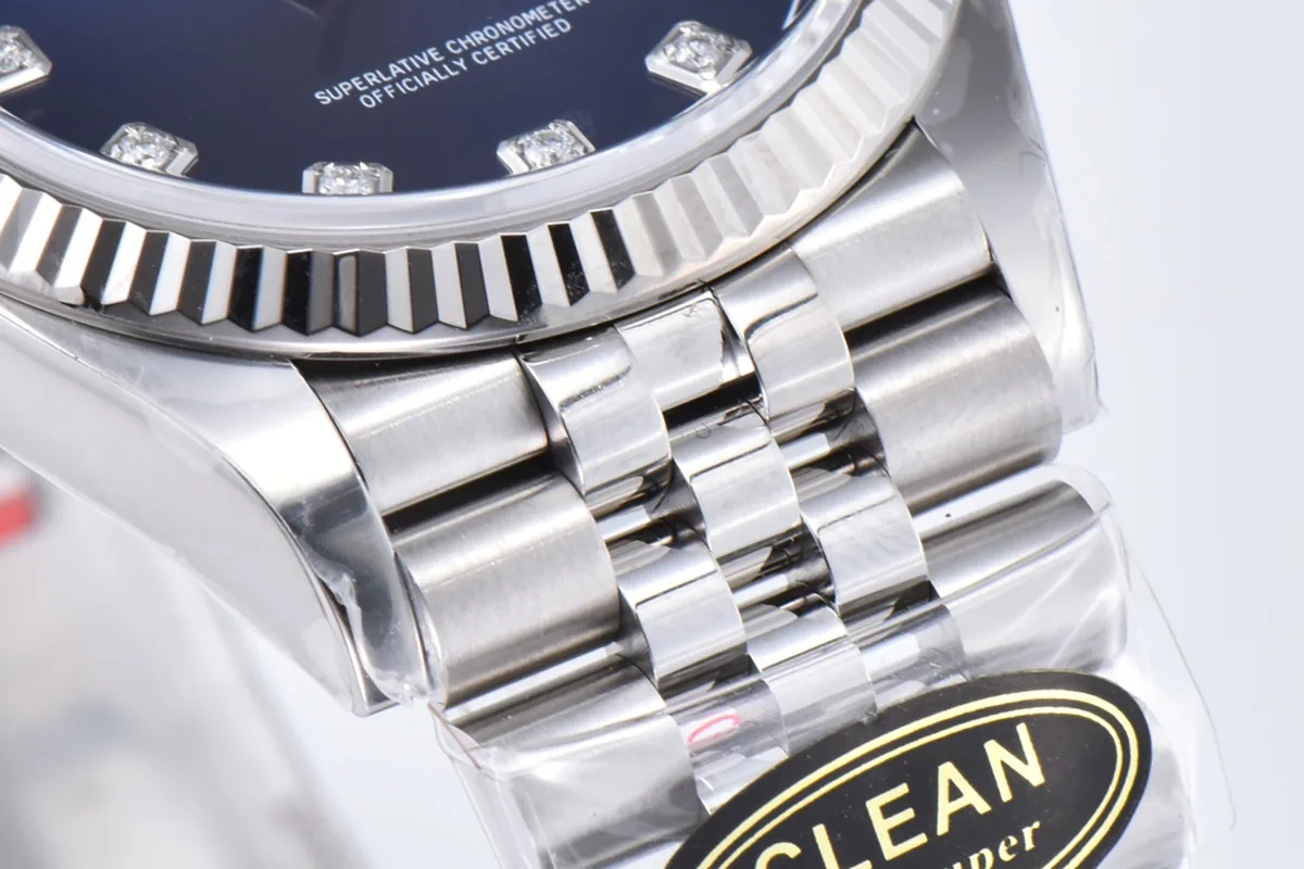 Datejust 36 126234 cadran bleu vif index diamants en acier sur bracelet Jubilee – Image 8