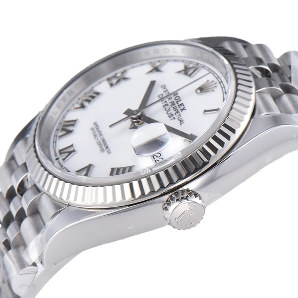 Datejust 36 126234 quadrante bianco con numeri romani in acciaio su bracciale Jubilee - immagine 2