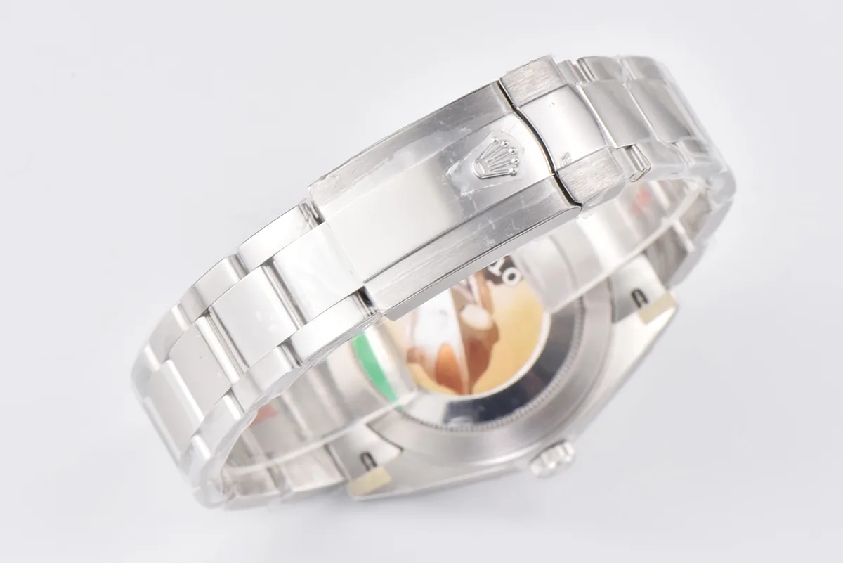 Datejust 41 126334 Clean Factory glänzend schwarzes Zifferblatt Strichindizes am Oyster-Armband – Bild 7