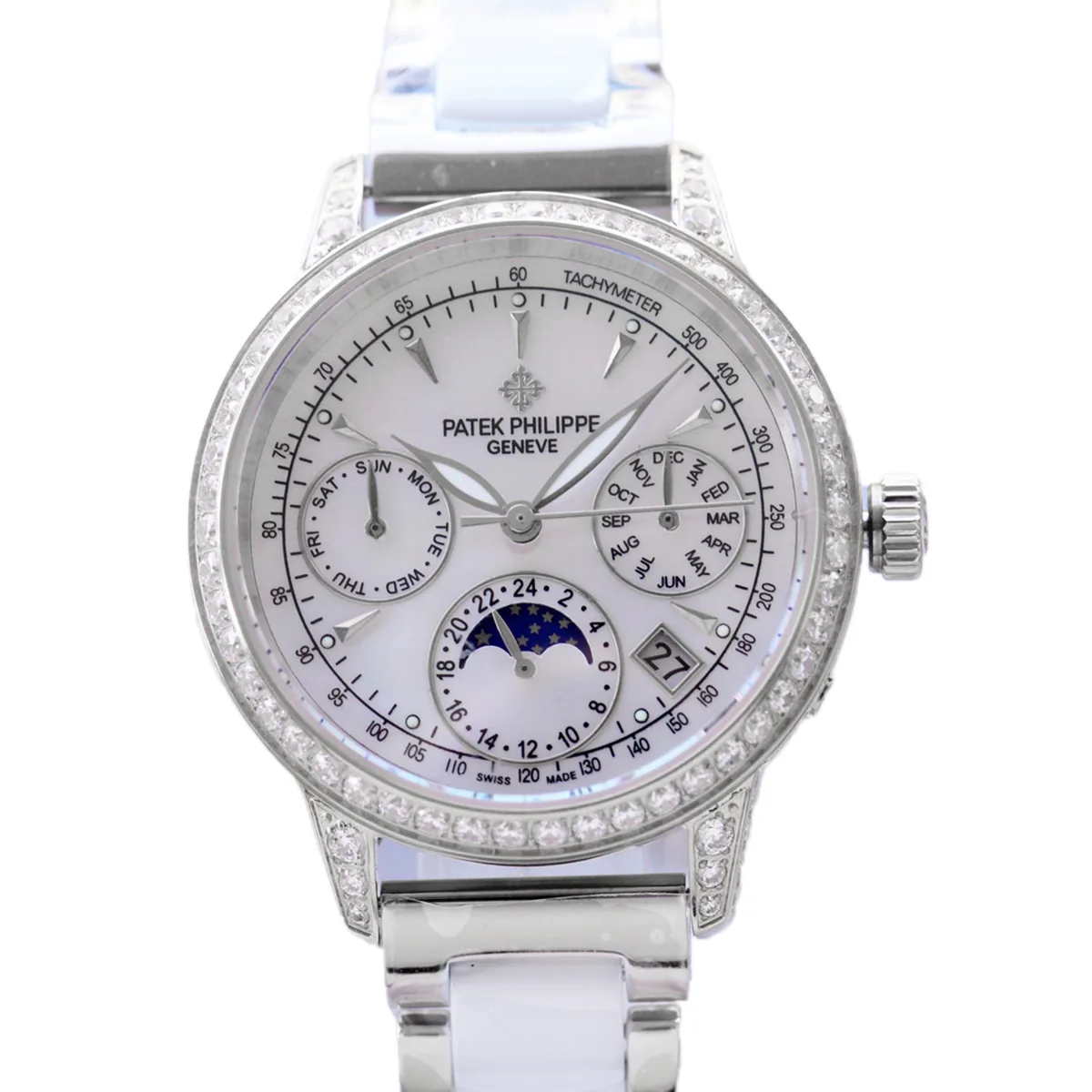 Grand Complications Ladies First calendario perpetuo con lunetta con diamanti in oro bianco