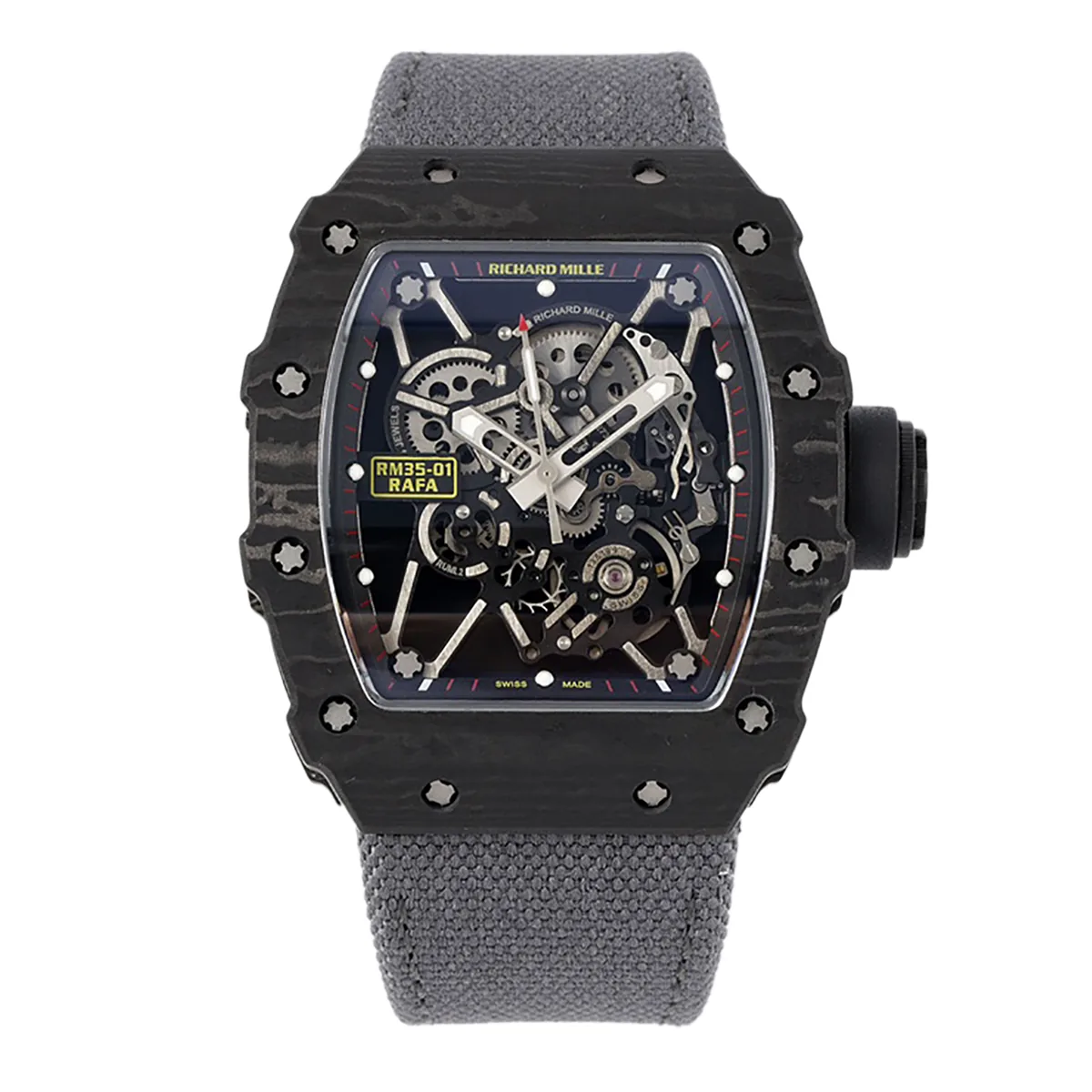 RM 035-01 Rafael Nadal NTPT-Carbon am grauen Nylonarmband (Sonic)