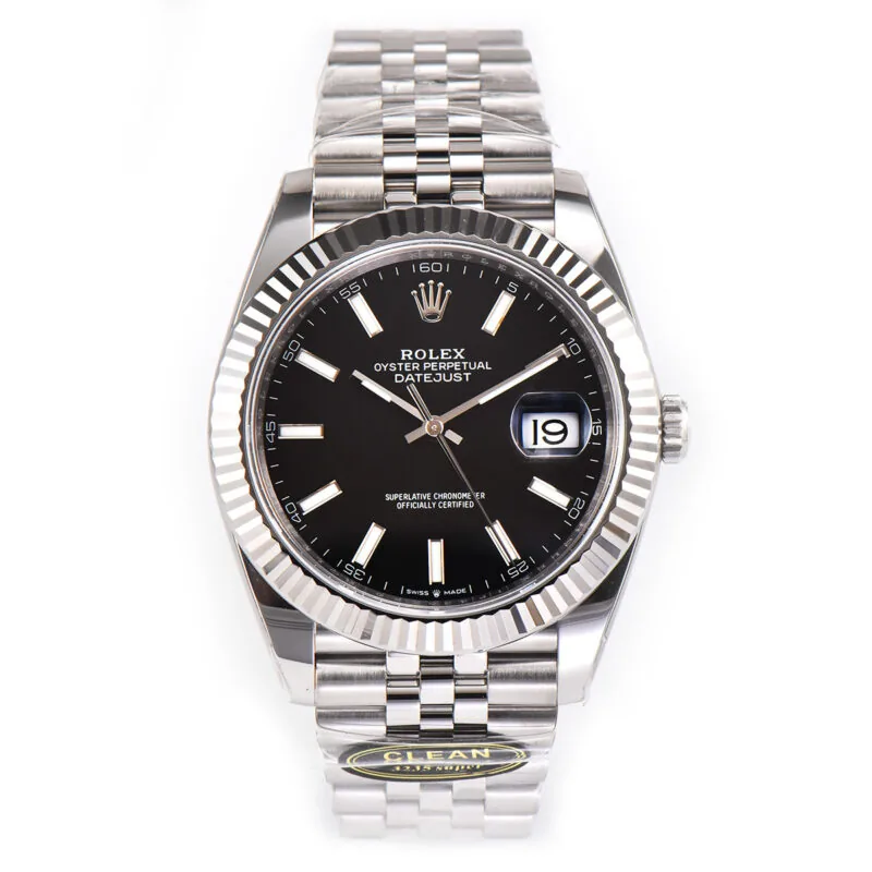 Datejust 41 cadran noir index bâtons en acier Clean Factory – Image 2