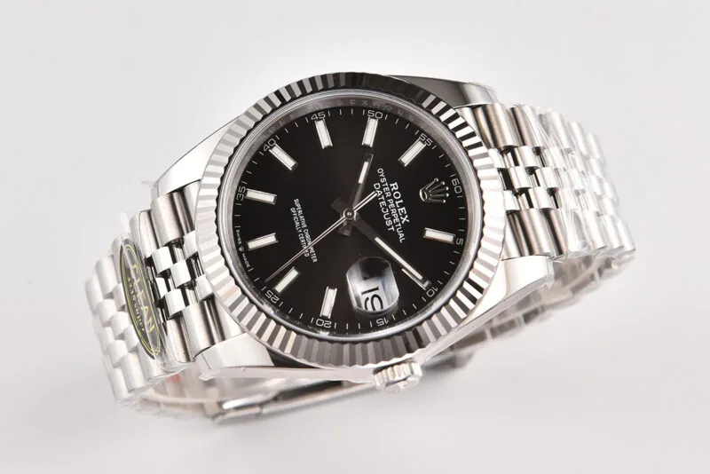 Datejust 41 cadran noir index bâtons en acier Clean Factory – Image 5