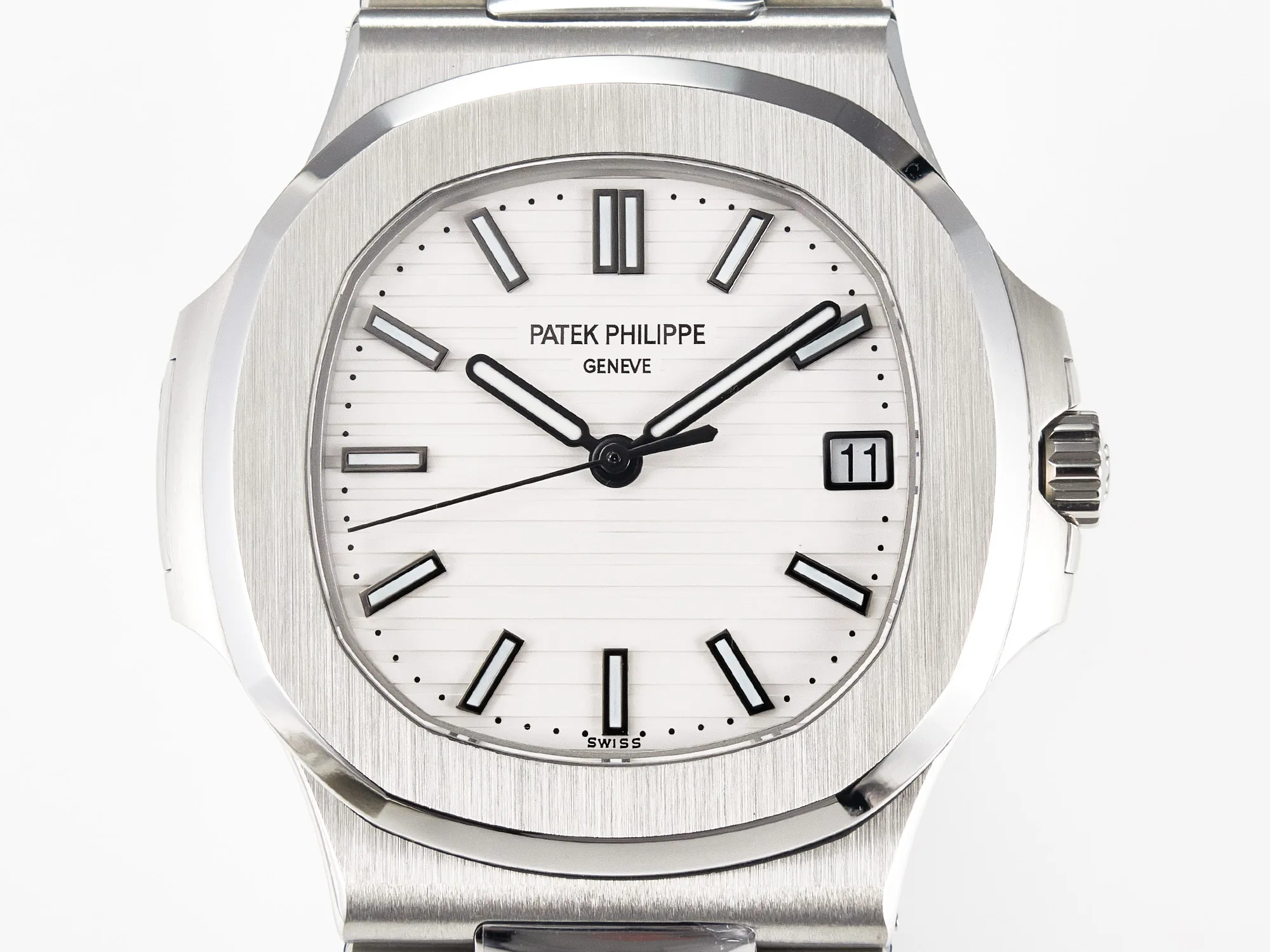 Nautilus 5711 3KF 1:1 Best Edition quadrante bianco su bracciale SS A324 Super Clone V2 - immagine 4