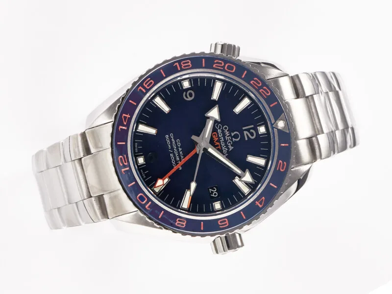 Planet Ocean 600M Co-Axial GMT 43.5mm VSF 1:1 Best Edition quadrante blu lunetta in ceramica blu su bracciale SS A8605 Super Clone - immagine 2