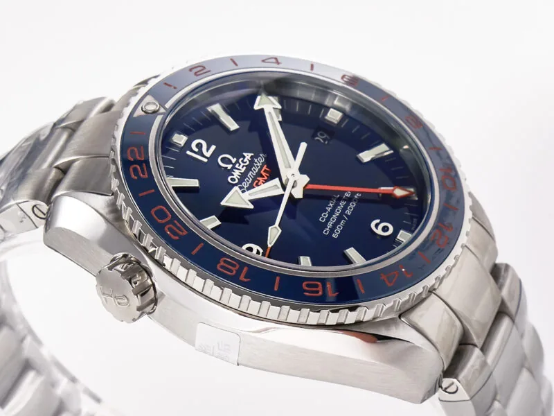 Planet Ocean 600M Co-Axial GMT 43.5mm VSF 1:1 Best Edition quadrante blu lunetta in ceramica blu su bracciale SS A8605 Super Clone - immagine 6