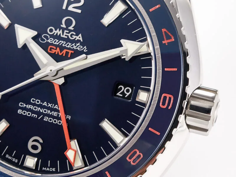 Planet Ocean 600M Co-Axial GMT 43.5mm VSF 1:1 Best Edition quadrante blu lunetta in ceramica blu su bracciale SS A8605 Super Clone - immagine 10