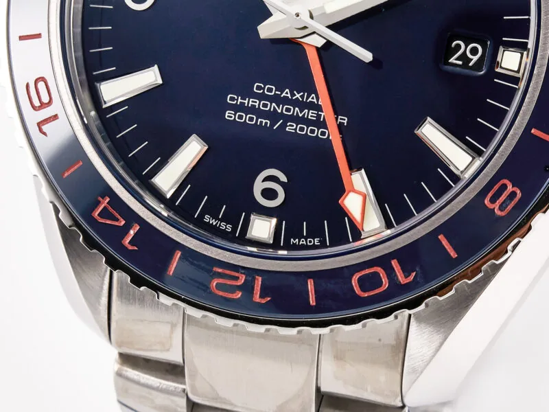 Planet Ocean 600M Co-Axial GMT 43.5mm VSF 1:1 Best Edition quadrante blu lunetta in ceramica blu su bracciale SS A8605 Super Clone - immagine 9