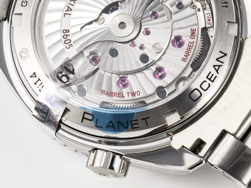 Planet Ocean 600M Co-Axial GMT 43.5mm VSF 1:1 Best Edition quadrante blu lunetta in ceramica blu su bracciale SS A8605 Super Clone - immagine 14