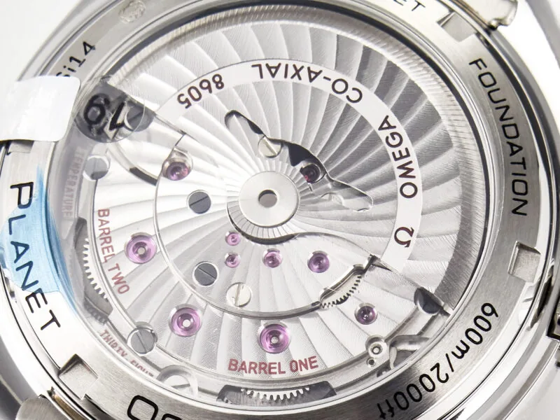 Planet Ocean 600M Co-Axial GMT 43.5mm VSF 1:1 Best Edition quadrante blu lunetta in ceramica blu su bracciale SS A8605 Super Clone - immagine 16