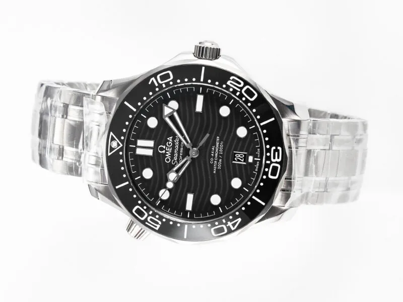 Seamaster Diver 300M VSF 1:1 Best Edition ceramica nera quadrante nero su bracciale SS A8800 V2 - immagine 7