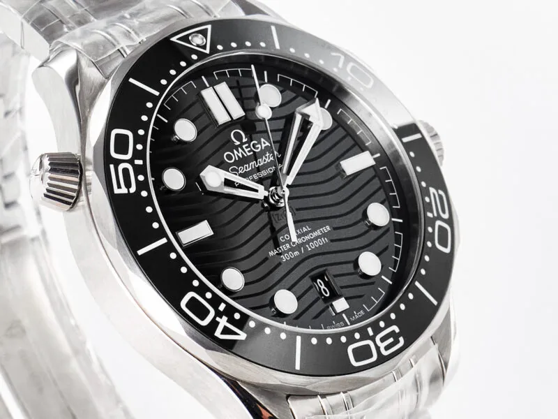 Seamaster Diver 300M VSF 1:1 Best Edition ceramica nera quadrante nero su bracciale SS A8800 V2 - immagine 3